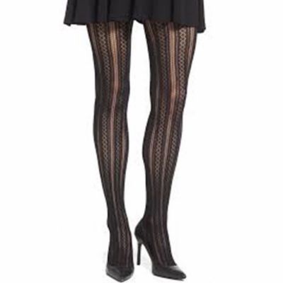 SPANX Tuxedo Stripe Tights New Women's Black Shapewear Size B NWT